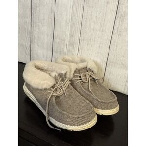 Hey Dude Britt Nut Tan Faux Fur Lined Ankle Boots Womens 9 121771600